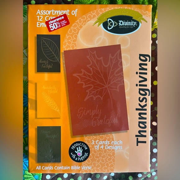 Thanksgiving Bible Verse Greeting cards (12 cards & envelopes) Nee in Box - Picture 1 of 2